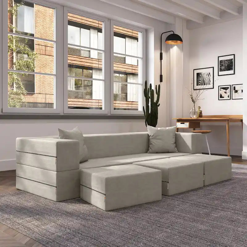 Canapé-lit convertible et poufs California King Porch & Den