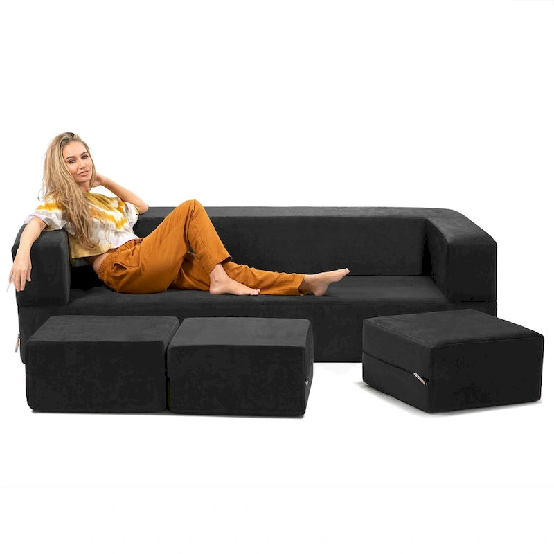 Canapé-lit convertible et poufs California King Porch & Den