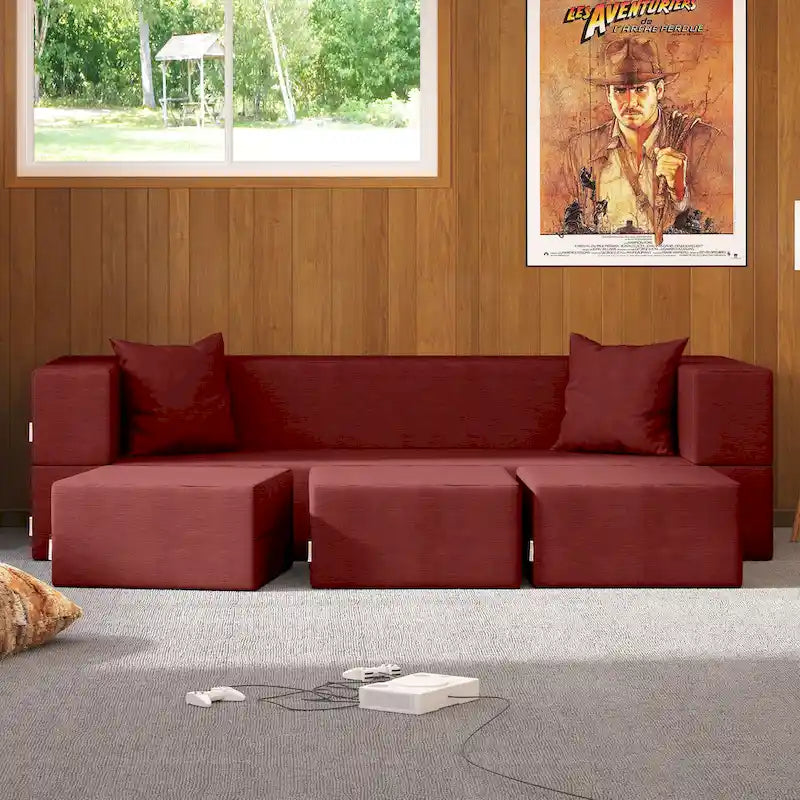 Canapé-lit convertible et poufs California King Porch & Den