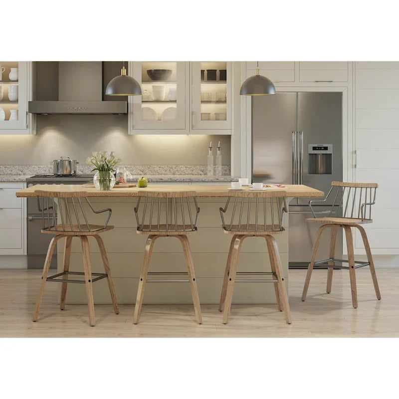 Tabouret de comptoir de ferme avec siège pivotant