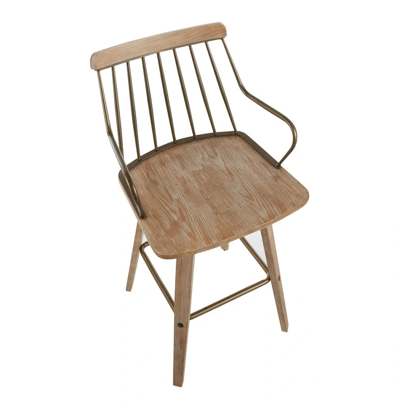 Tabouret de comptoir de ferme avec siège pivotant