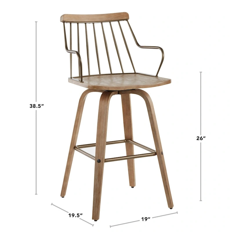 Tabouret de comptoir de ferme avec siège pivotant