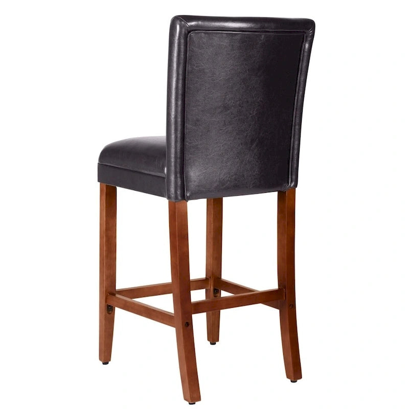 Tabouret de bar de luxe en similicuir marron de 29 pouces