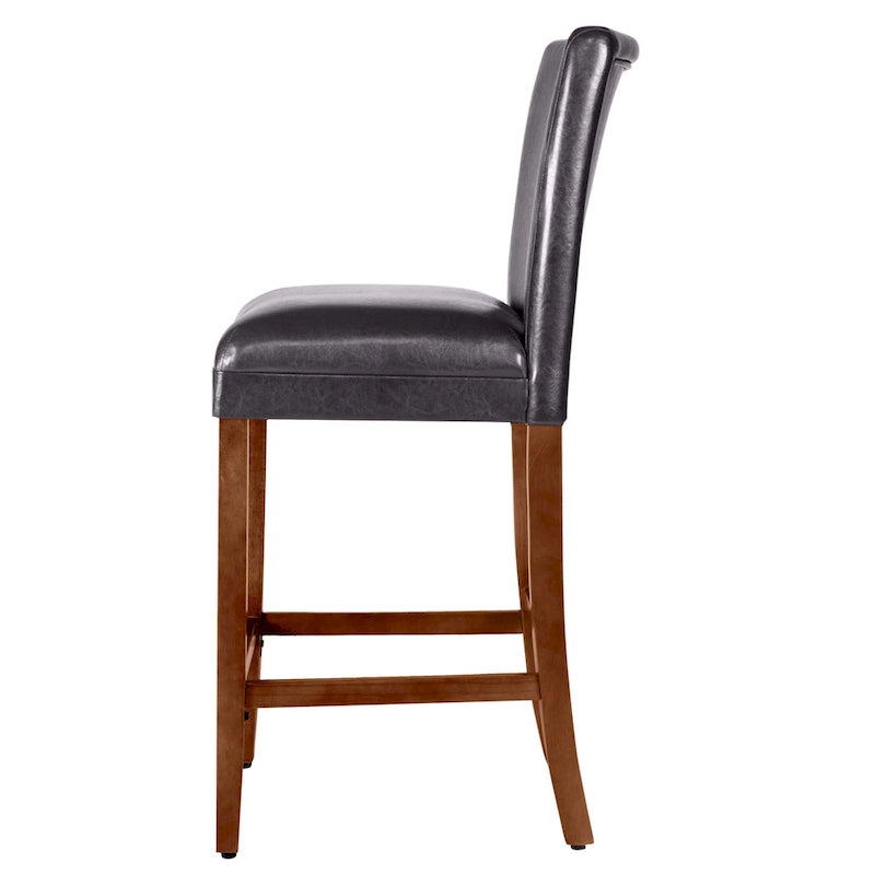 Tabouret de bar de luxe en similicuir marron de 29 pouces