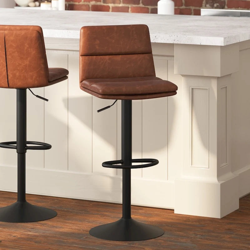 Lot de 2 tabourets de bar réglables sans accoudoirs