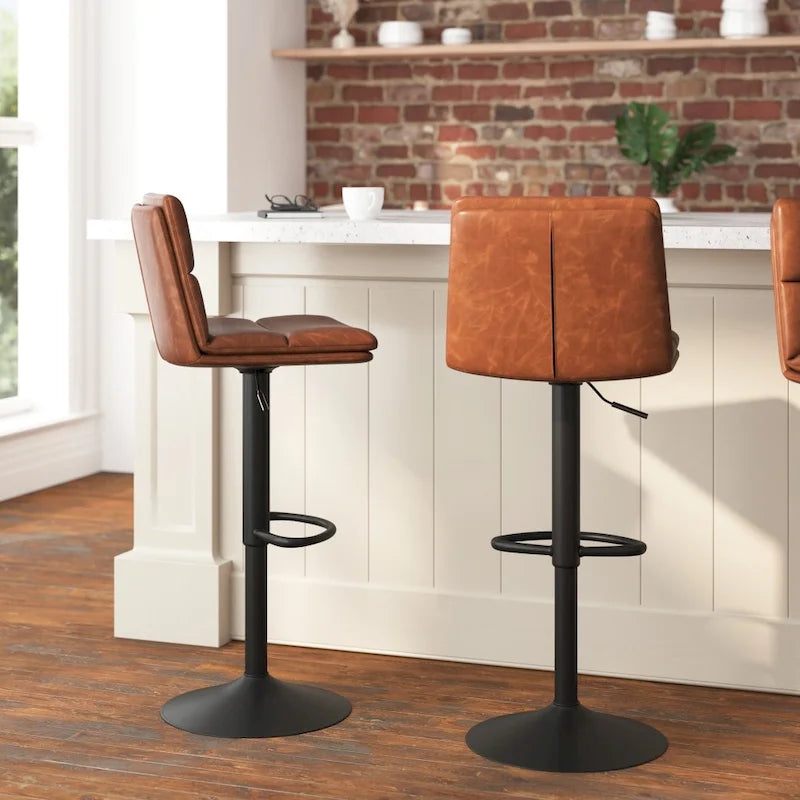 Lot de 2 tabourets de bar réglables sans accoudoirs