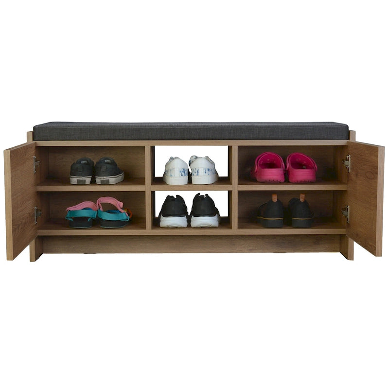 Meuble à chaussures avec étagères et banc