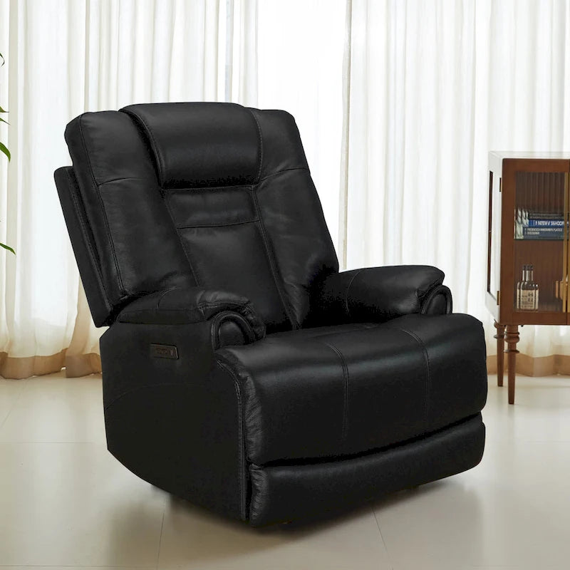 Fauteuil inclinable électrique zéro gravité en cuir pleine fleur avec USB-C