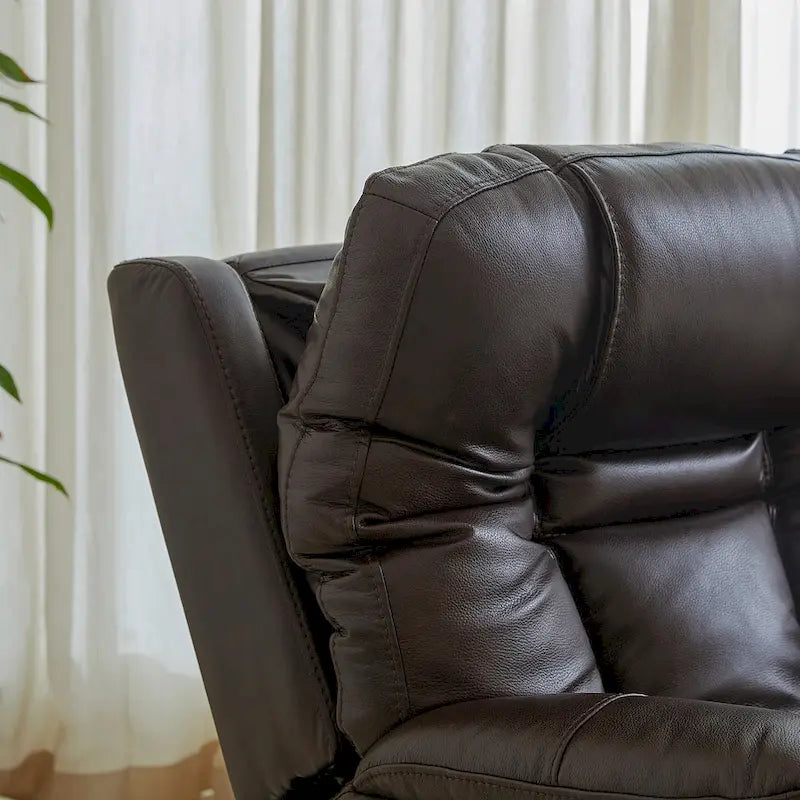 Fauteuil inclinable électrique zéro gravité en cuir pleine fleur avec USB-C