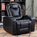 Canapé inclinable simple surdimensionné de cinéma maison électrique avec rangement dissimulé dans les accoudoirs