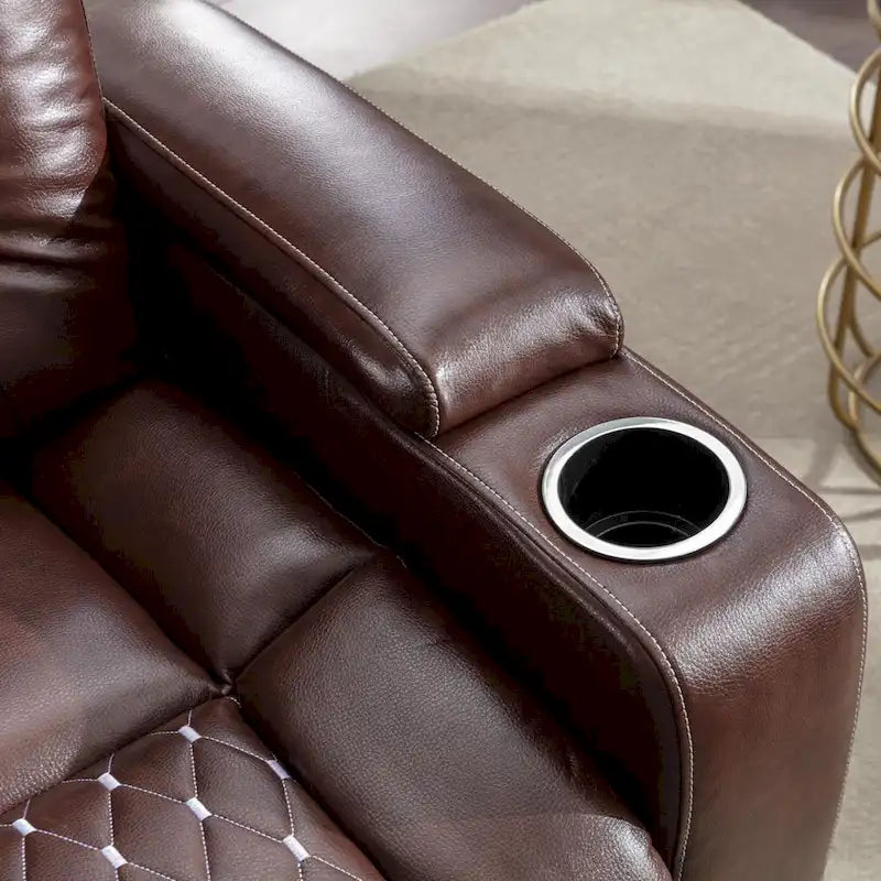Canapé inclinable simple surdimensionné de cinéma maison électrique avec rangement dissimulé dans les accoudoirs
