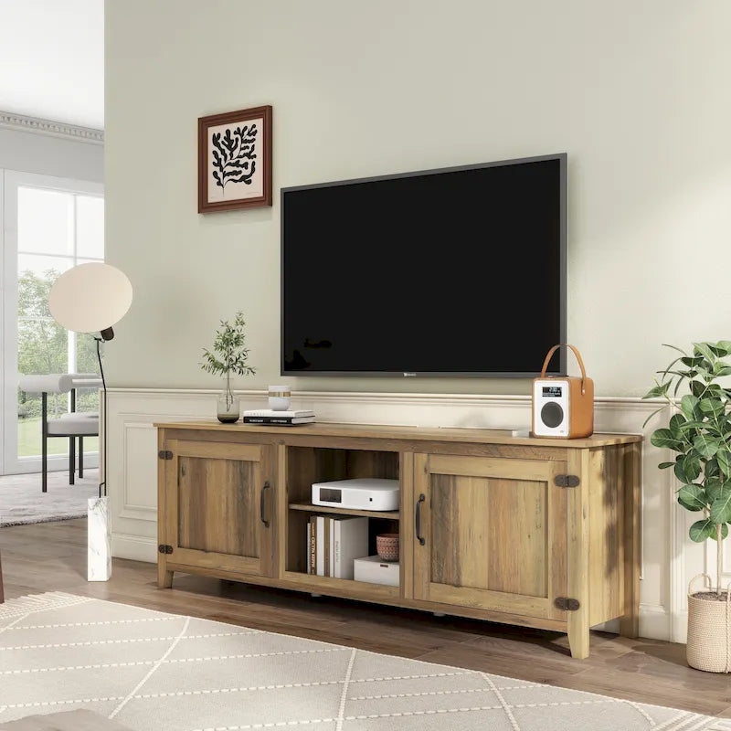 Meuble TV/console en bois pour téléviseurs jusqu'à 80 pouces