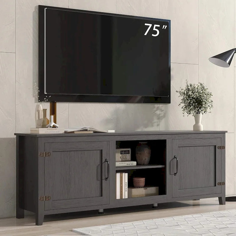Meuble TV/console en bois pour téléviseurs jusqu'à 80 pouces
