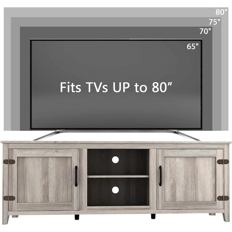 Meuble TV/console en bois pour téléviseurs jusqu'à 80 pouces