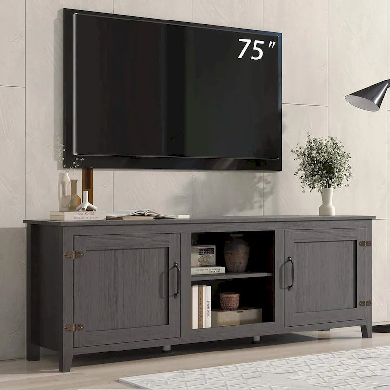 Meuble TV/console en bois pour téléviseurs jusqu'à 80 pouces