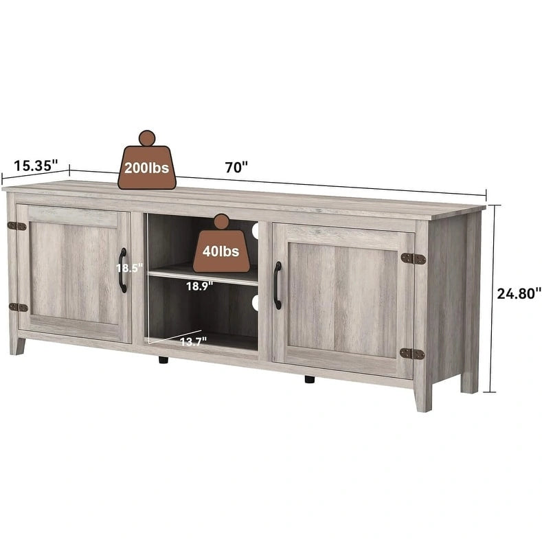 Meuble TV/console en bois pour téléviseurs jusqu'à 80 pouces