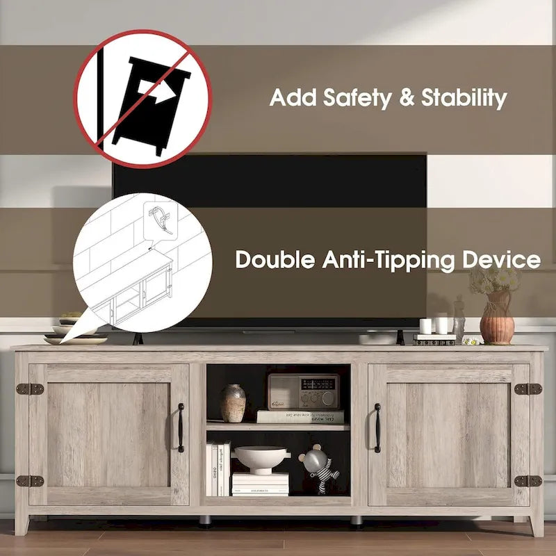 Meuble TV/console en bois pour téléviseurs jusqu'à 80 pouces