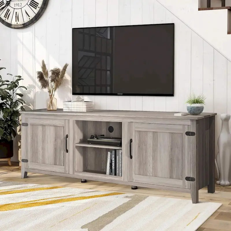 Meuble TV/console en bois pour téléviseurs jusqu'à 80 pouces
