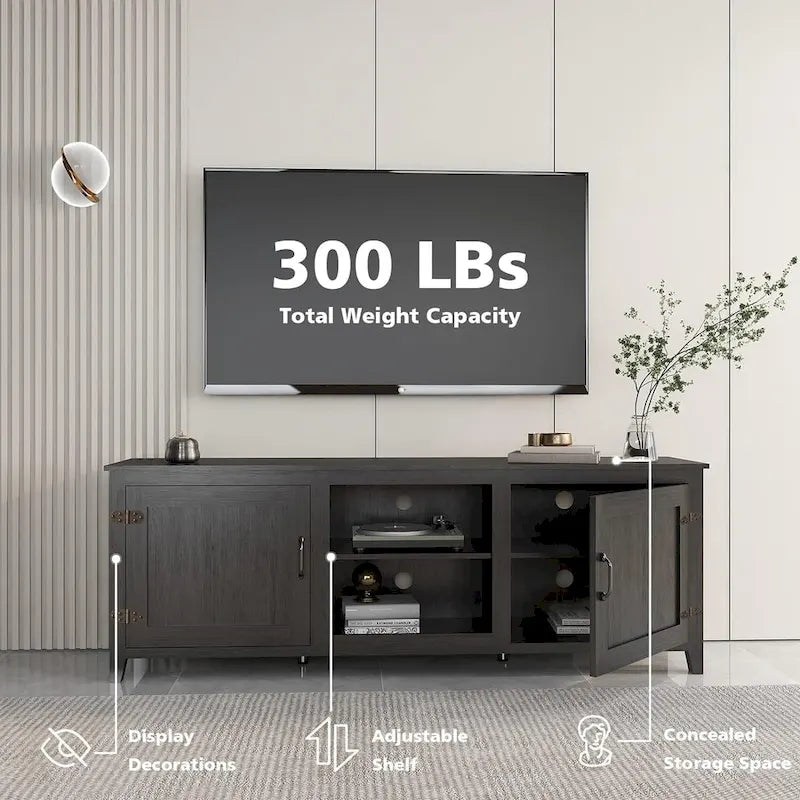 Meuble TV/console en bois pour téléviseurs jusqu'à 80 pouces
