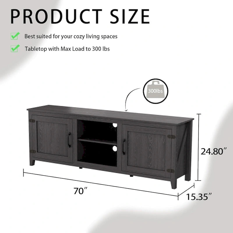 Meuble TV/console en bois pour téléviseurs jusqu'à 80 pouces