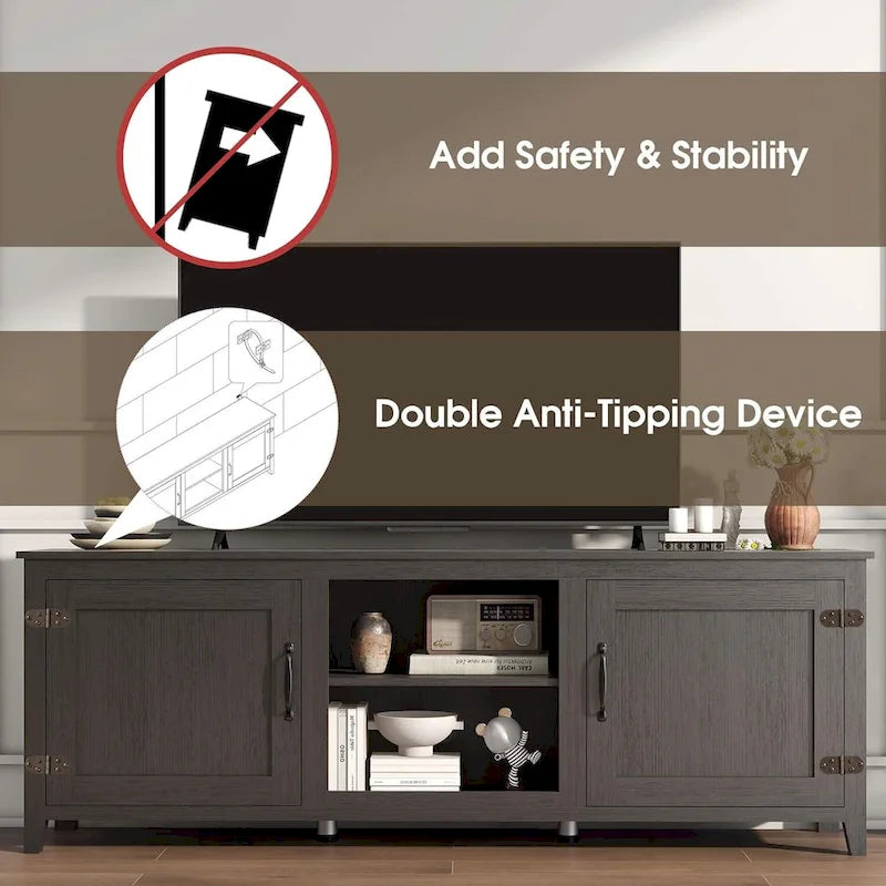 Meuble TV/console en bois pour téléviseurs jusqu'à 80 pouces