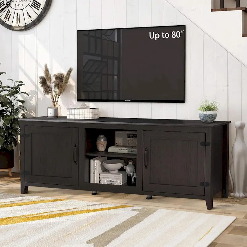 Meuble TV/console en bois pour téléviseurs jusqu'à 80 pouces