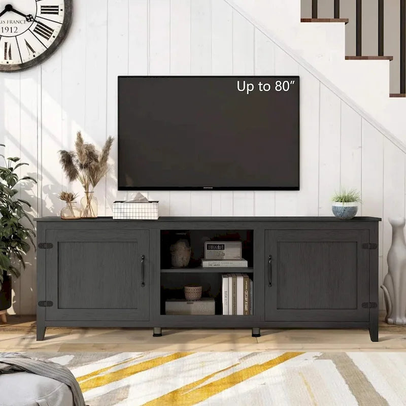 Meuble TV/console en bois pour téléviseurs jusqu'à 80 pouces