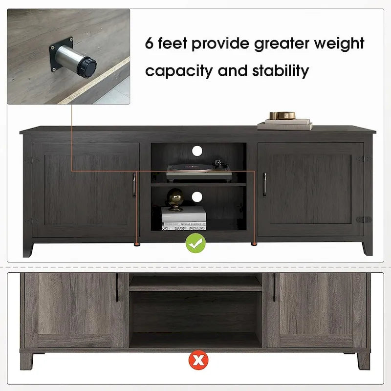 Meuble TV/console en bois pour téléviseurs jusqu'à 80 pouces