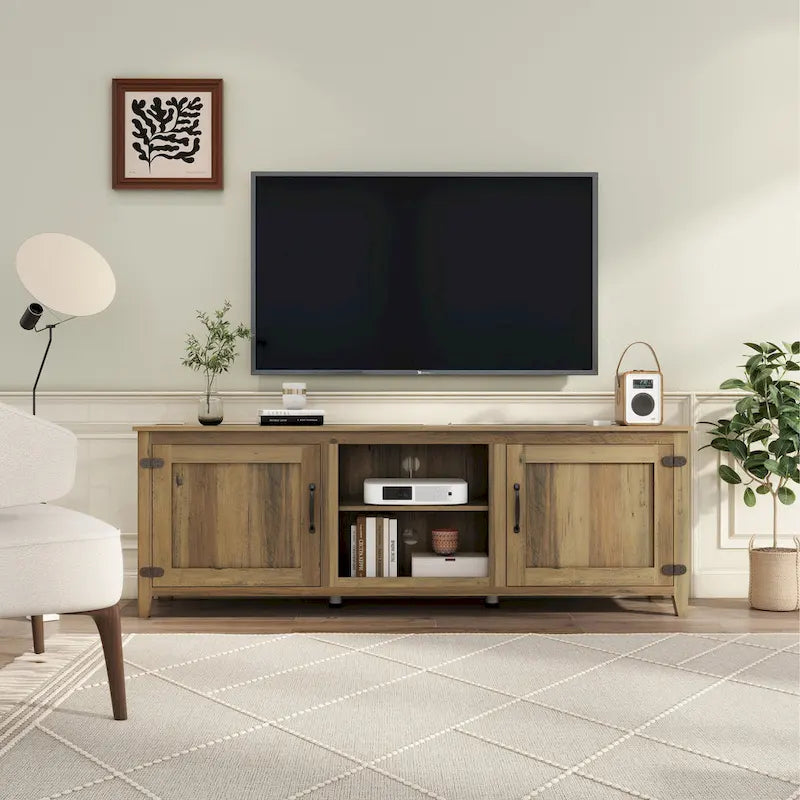 Meuble TV/console en bois pour téléviseurs jusqu'à 80 pouces