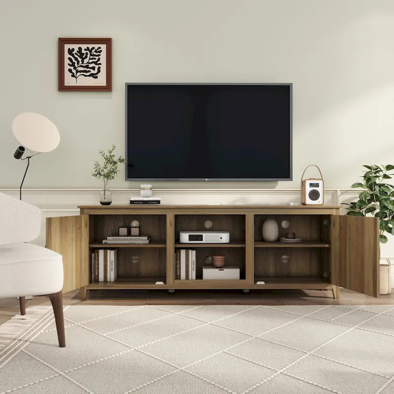 Meuble TV/console en bois pour téléviseurs jusqu'à 80 pouces