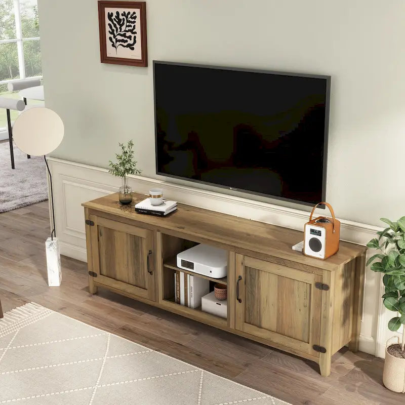 Meuble TV/console en bois pour téléviseurs jusqu'à 80 pouces