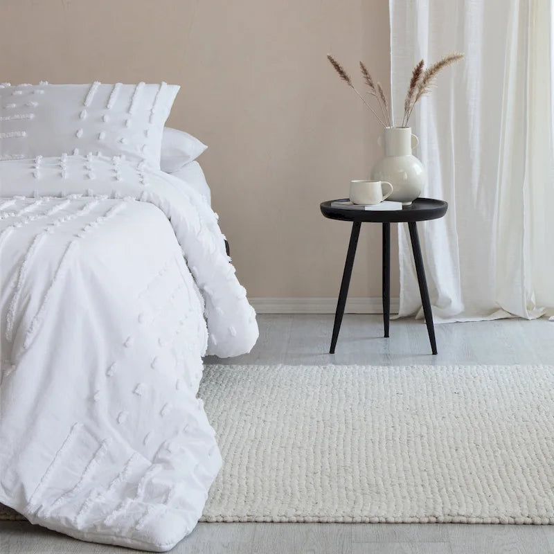 Pouf carré en jonc de mer tressé marron