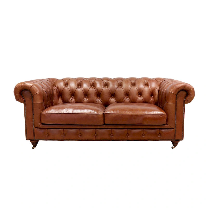 Canapé/fauteuil Chester Bay capitonné en cuir véritable