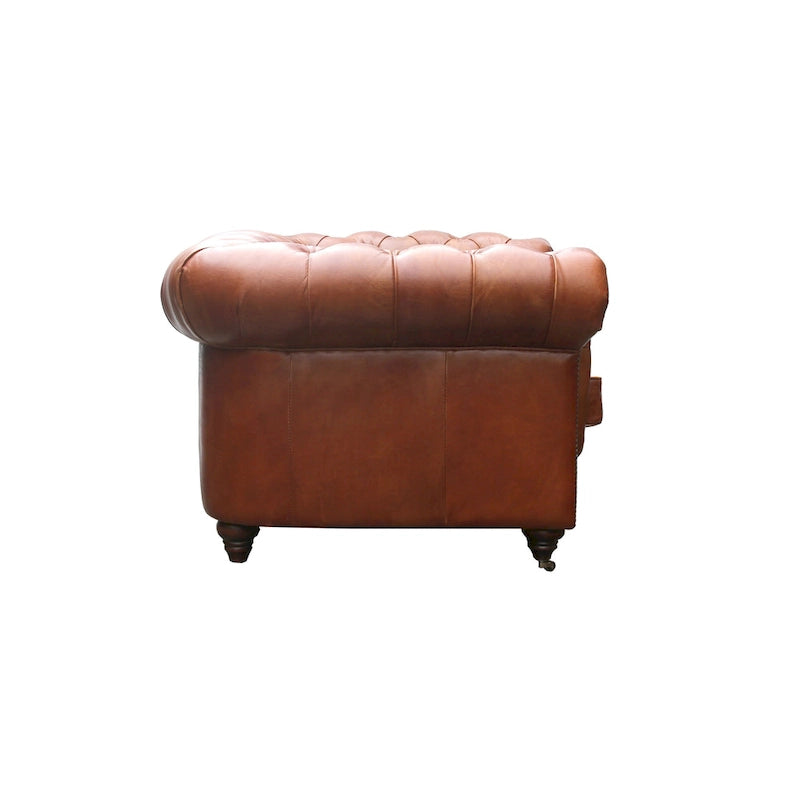 Canapé/fauteuil Chester Bay capitonné en cuir véritable