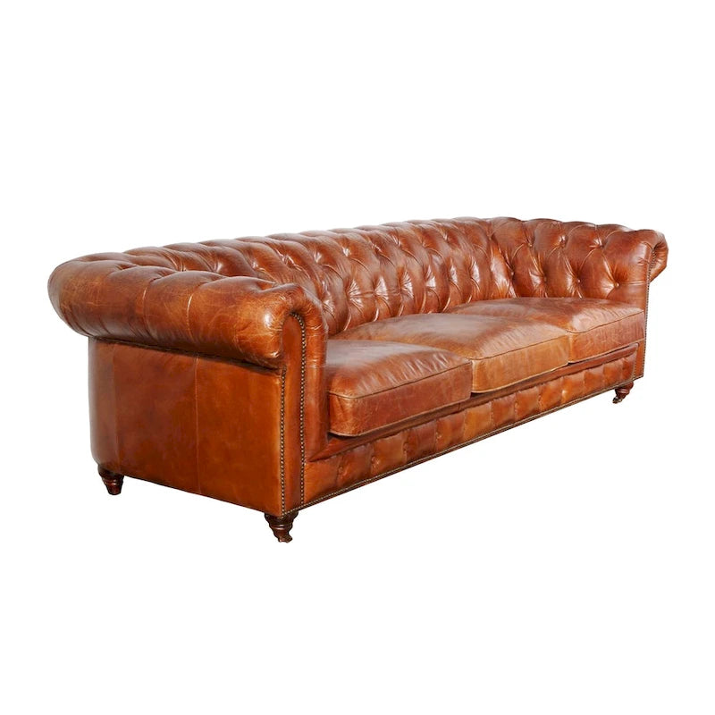 Canapé/fauteuil Chester Bay capitonné en cuir véritable