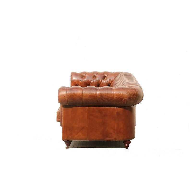 Canapé/fauteuil Chester Bay capitonné en cuir véritable