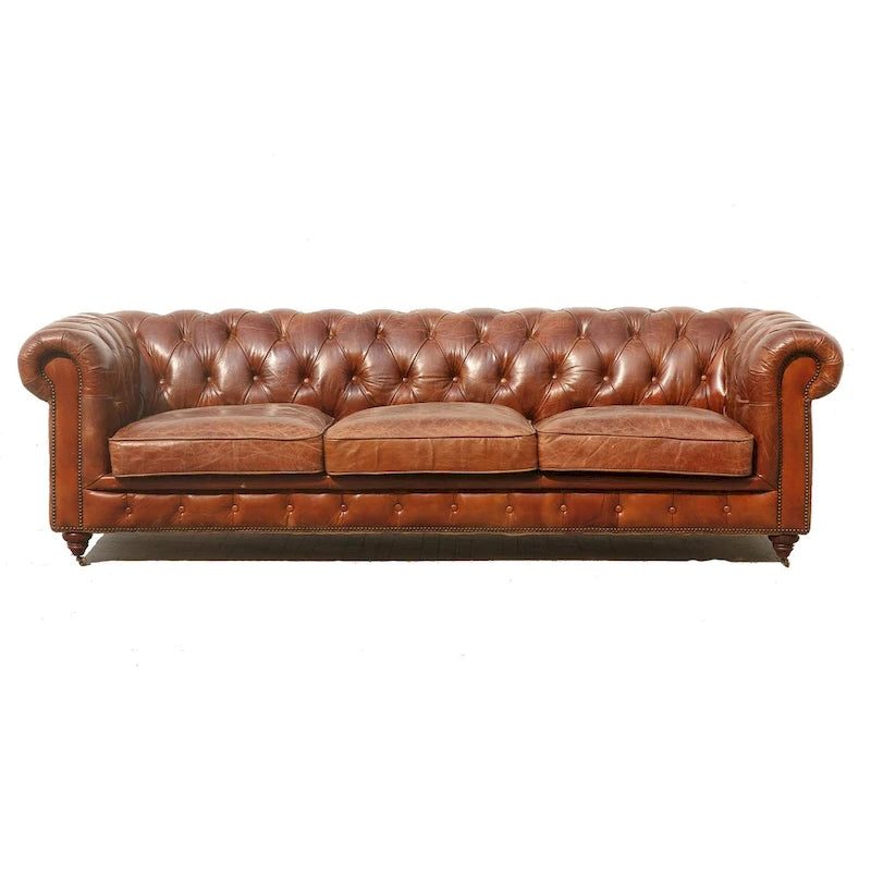 Canapé/fauteuil Chester Bay capitonné en cuir véritable