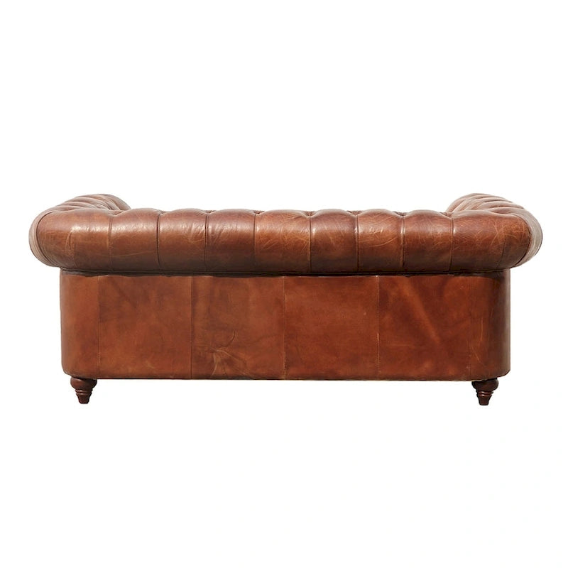Canapé/fauteuil Chester Bay capitonné en cuir véritable