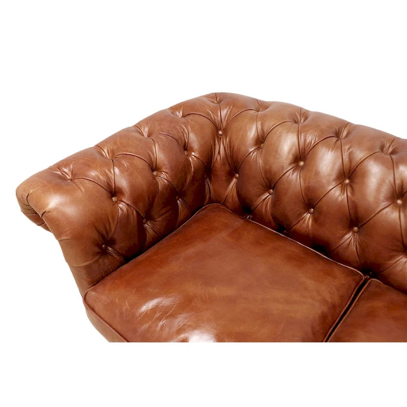 Canapé/fauteuil Chester Bay capitonné en cuir véritable
