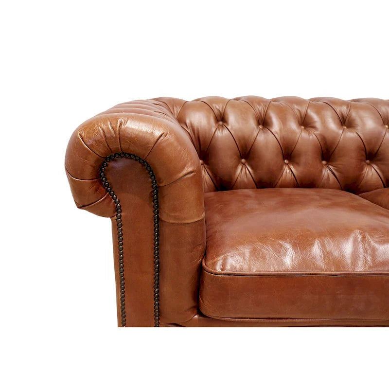 Canapé/fauteuil Chester Bay capitonné en cuir véritable