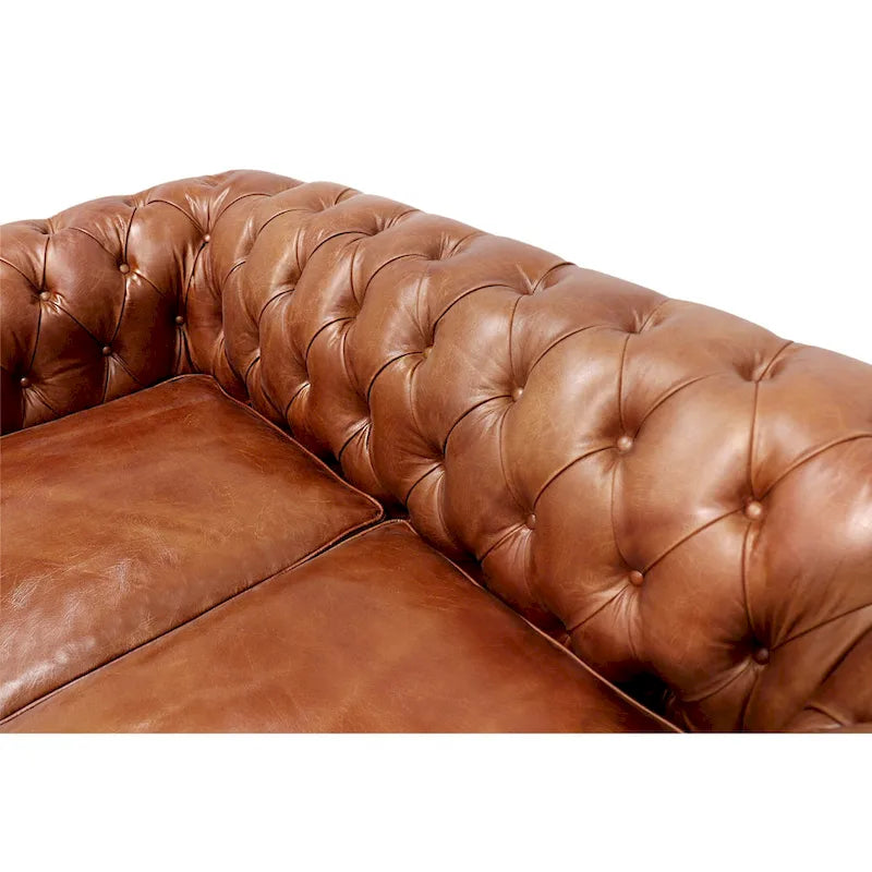 Canapé/fauteuil Chester Bay capitonné en cuir véritable