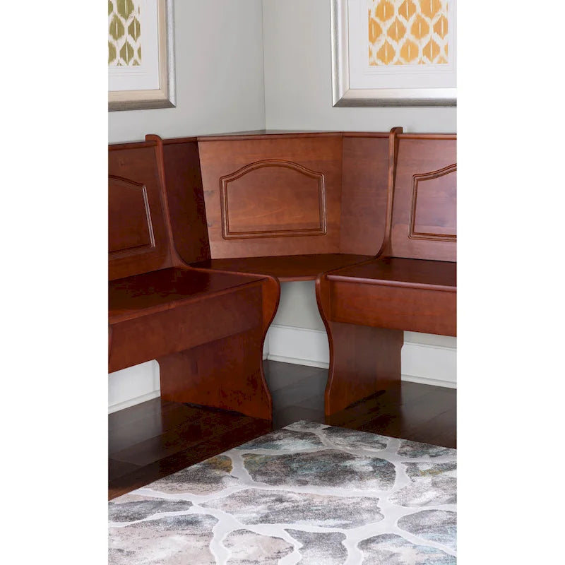 Banc d'angle en noyer foncé