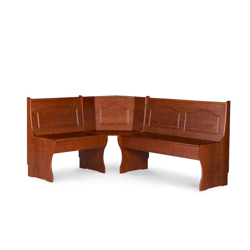 Banc d'angle en noyer foncé