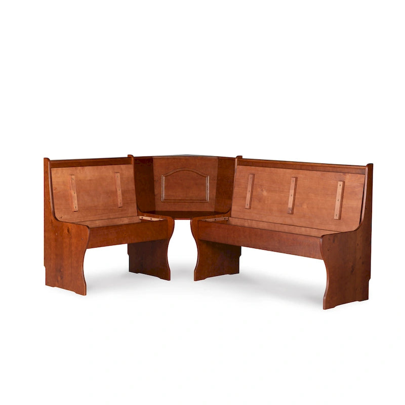 Banc d'angle en noyer foncé