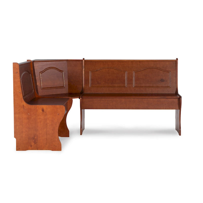 Banc d'angle en noyer foncé