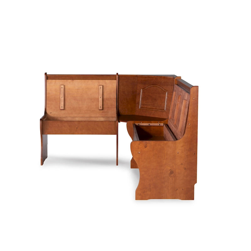 Banc d'angle en noyer foncé