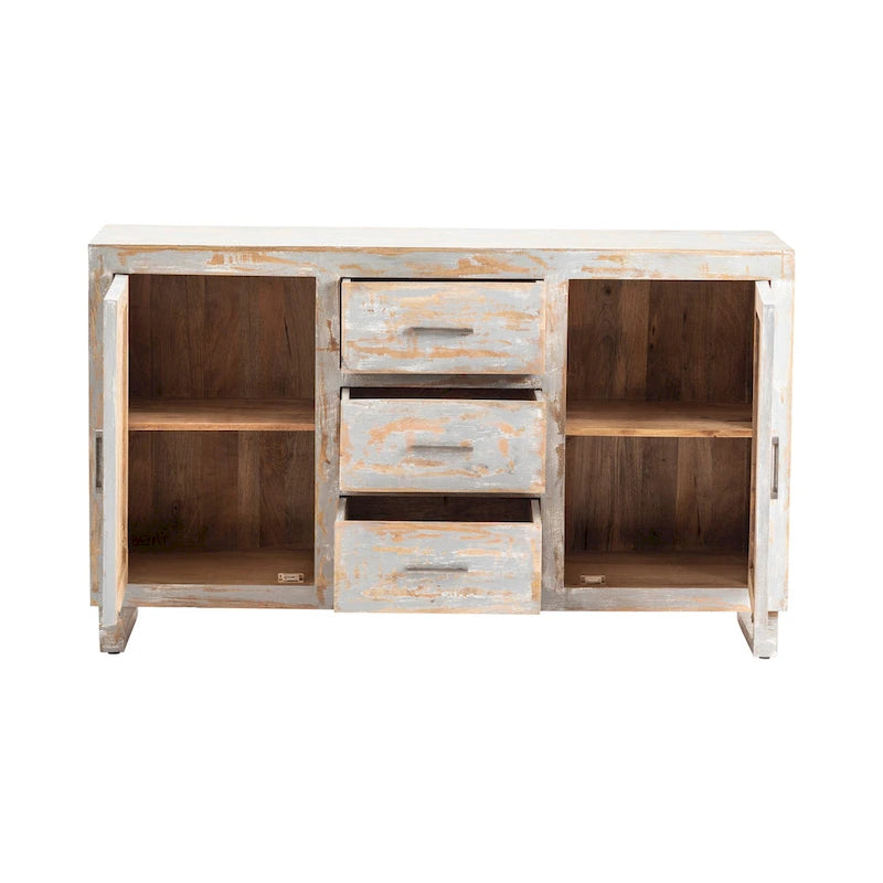 Table de salle à manger ronde en pin rustique avec base en X