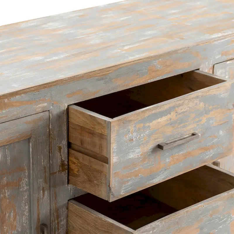Table de salle à manger ronde en pin rustique avec base en X