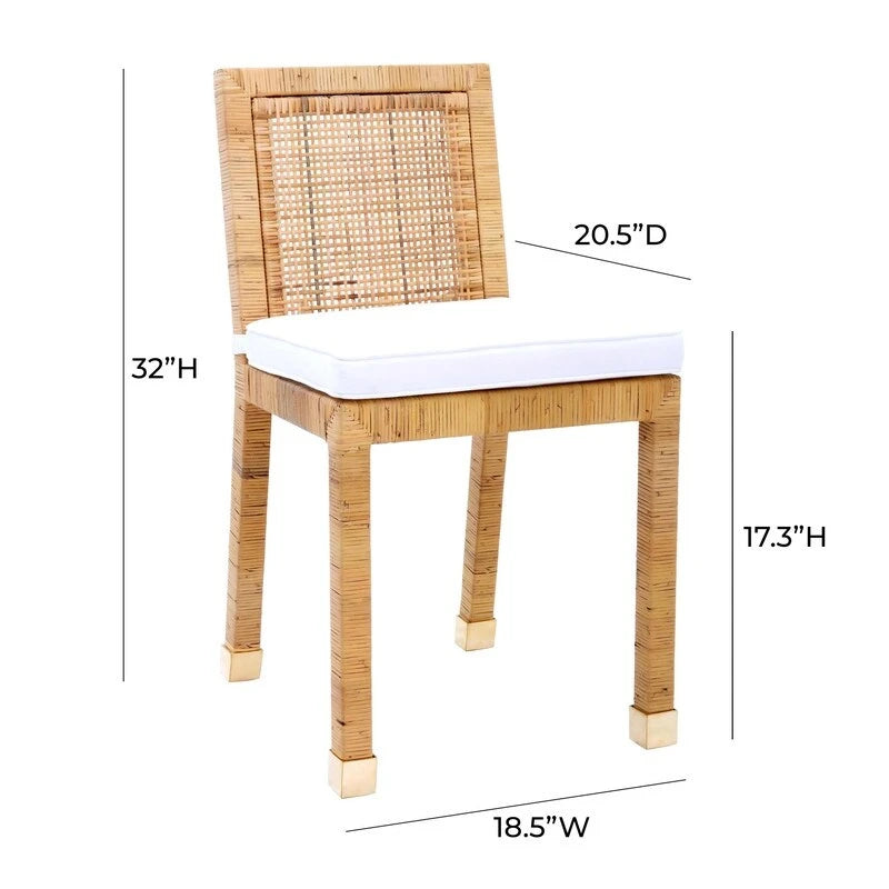 Chaise de salle à manger en rotin Amara