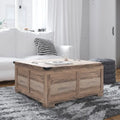 Table basse de ferme avec plateau relevable à charnière et rangement